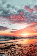 sunset over water