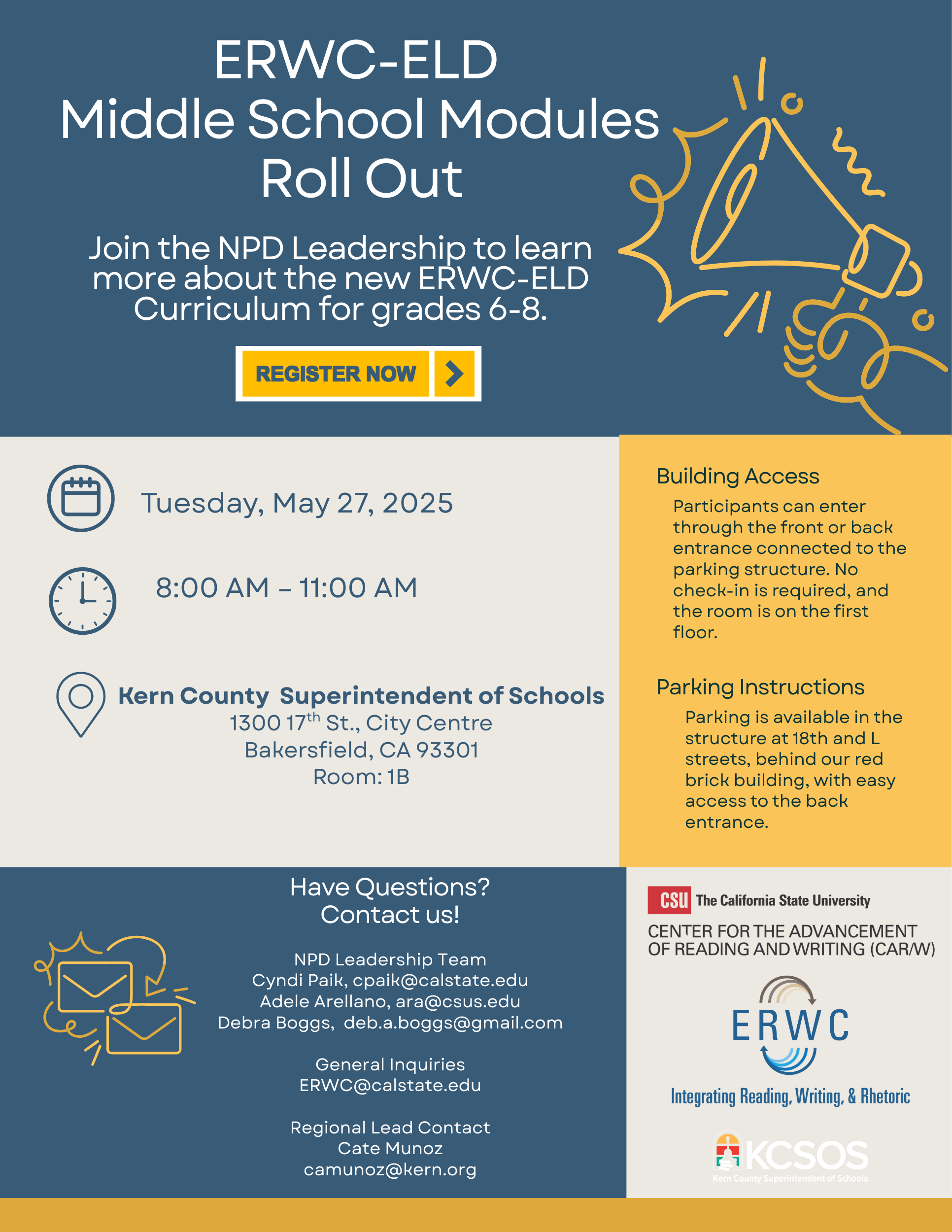 Kern COE ERWC-ELD Middle School Modules Roll Out Info Session - May 27, 2025