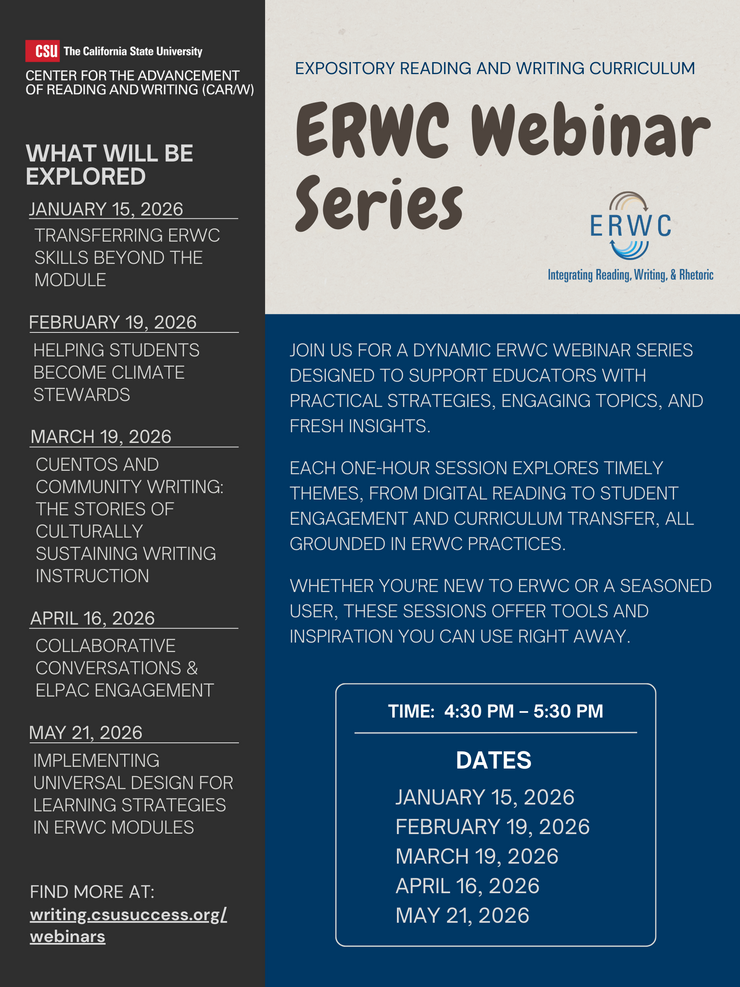 2025-2026 ERWC Webinar Series Flye